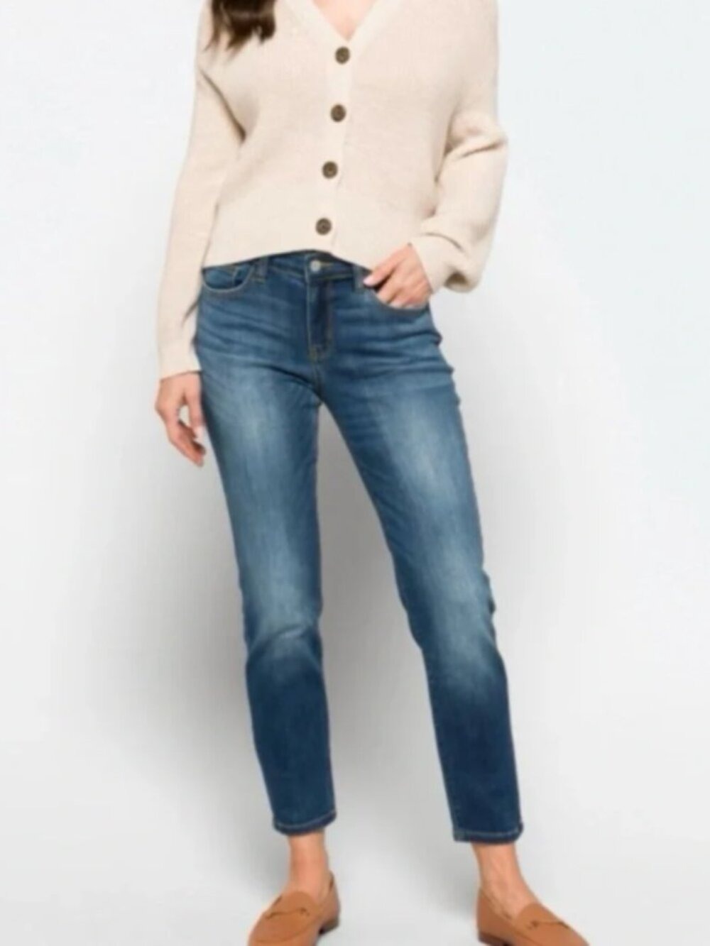 Judy Blue Relaxed Fit Straight Leg Medium Wash Stretch Jeans Size 5/27